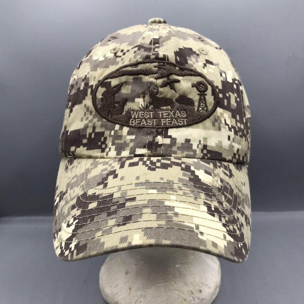 West Texas Beast Feast Hat Cap Strapback SouthCrest Baptist Adjustable Digi Camo